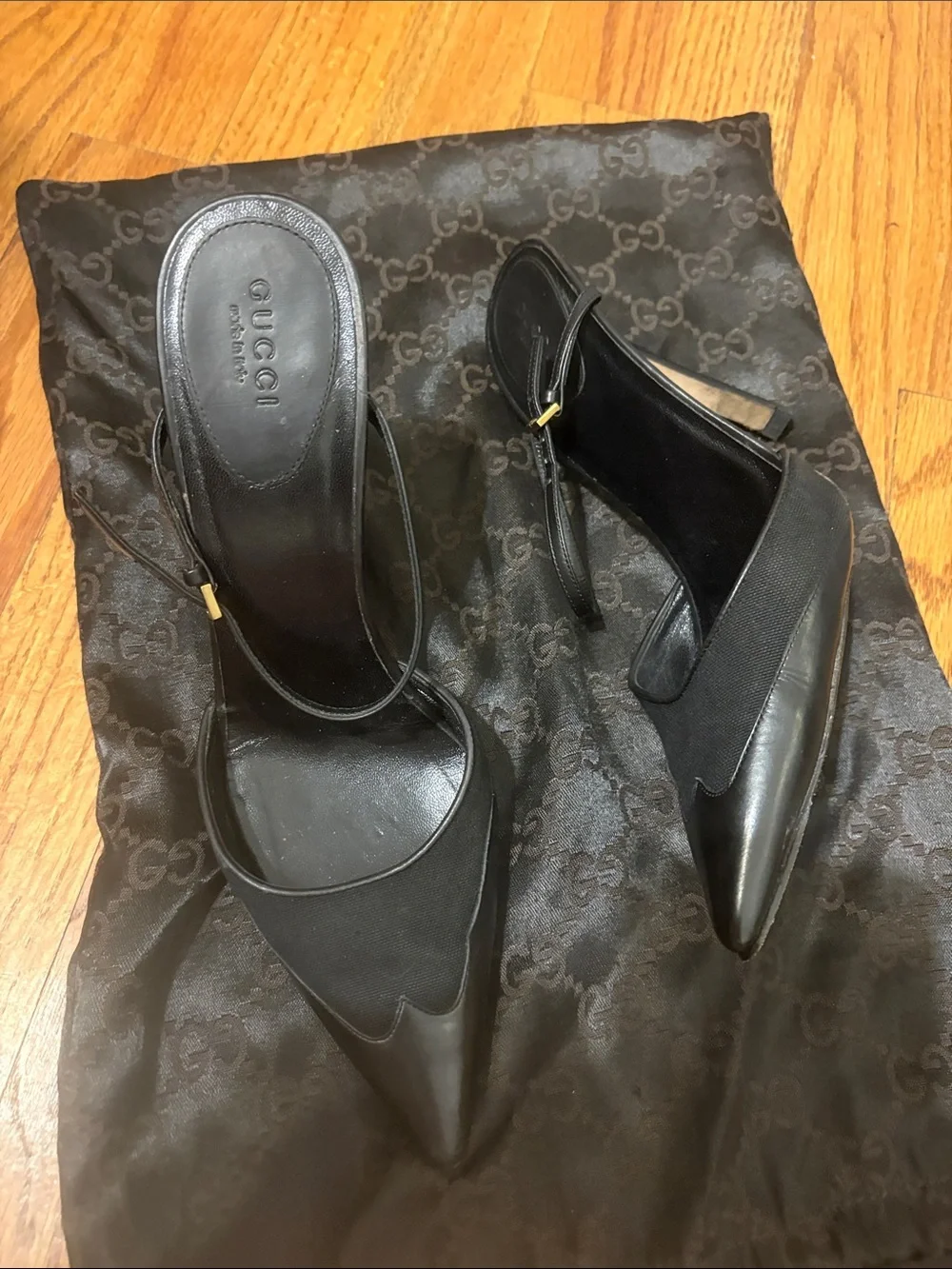 Vintage 2002 Gucci by Tom Ford Pointed Toe Mule Heels size 7 with Dust Bag - Picture 9 of 9